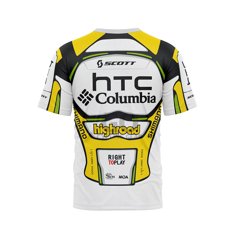 Retro Yellow White Cycling T-Shirt