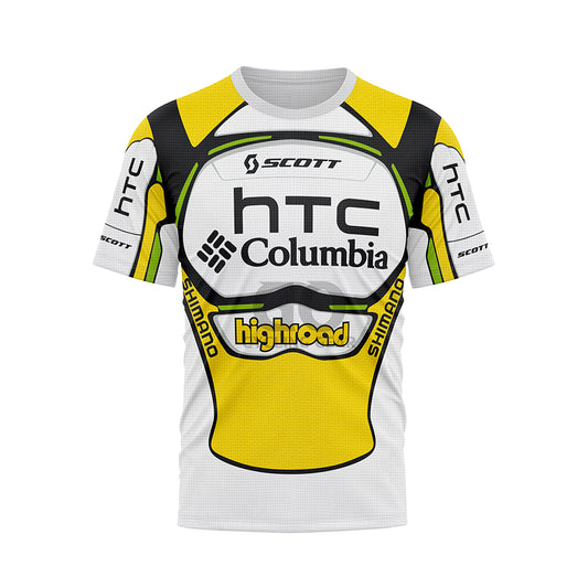 Retro Yellow White Cycling T-Shirt