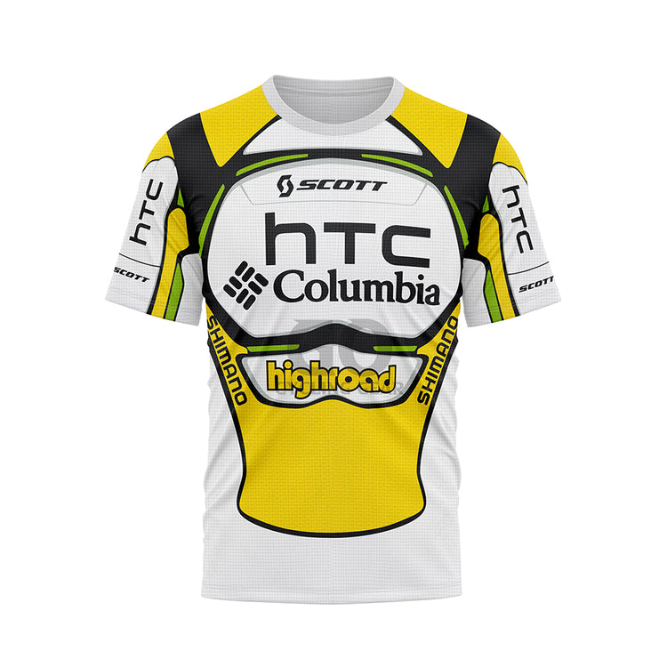 Retro Yellow White Cycling T-Shirt