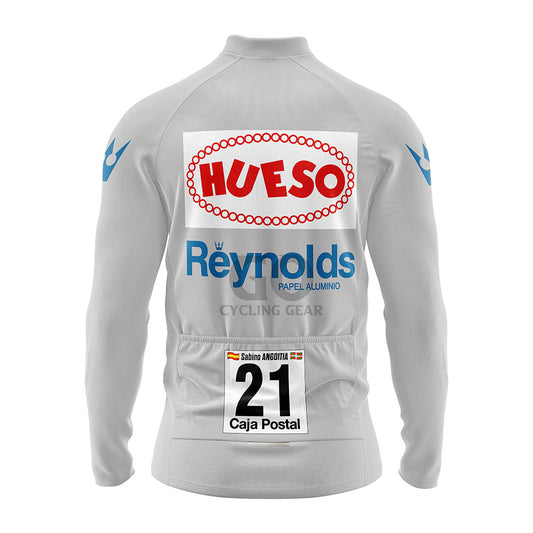 Sabino Angoita HUESO Grey Long Sleeve Cycling Jersey Vuelta A Espana 1983