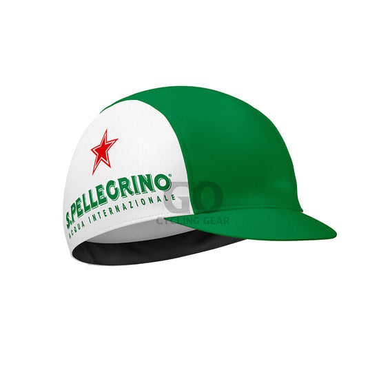 Green and white cap with red star and San Pellegrino logo