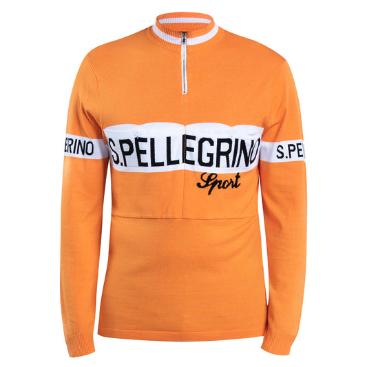 San Pellegrino Merino Wool Retro Long Sleeve Cycling Jersey