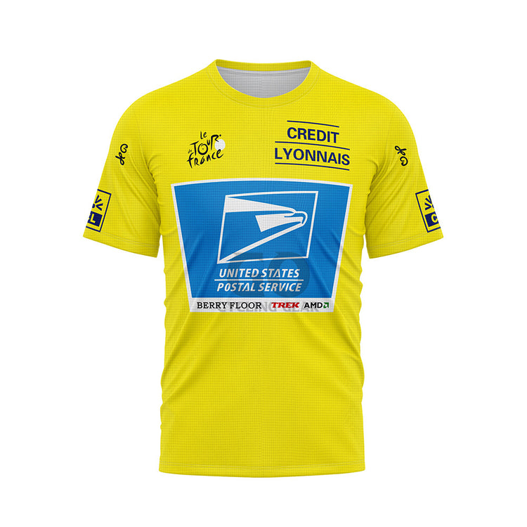 USPS Tour De France Yellow Cycling T-Shirt