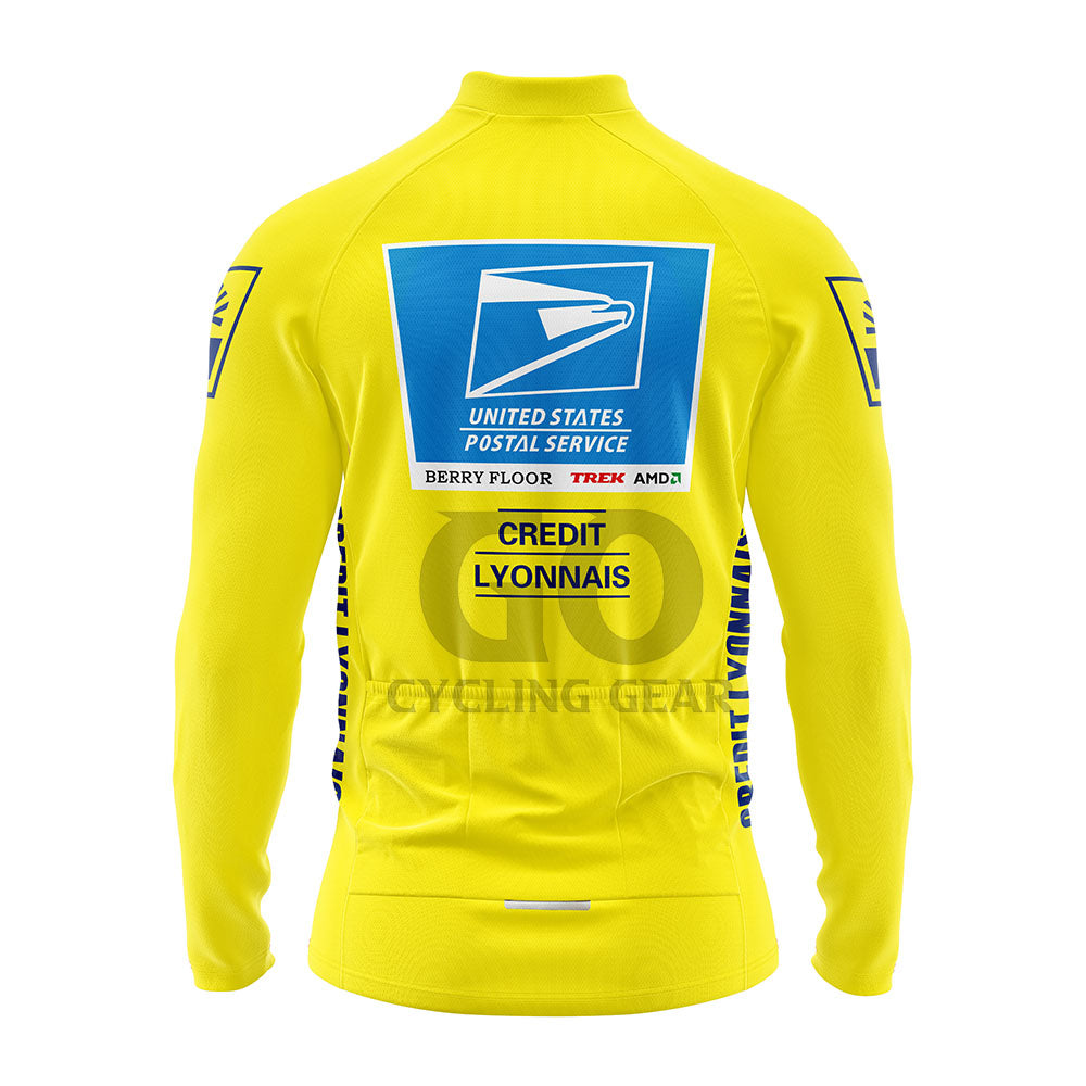 USPS_Tour_De_France_Yellow_Long_Sleeve_Cycling_Jersey_Back