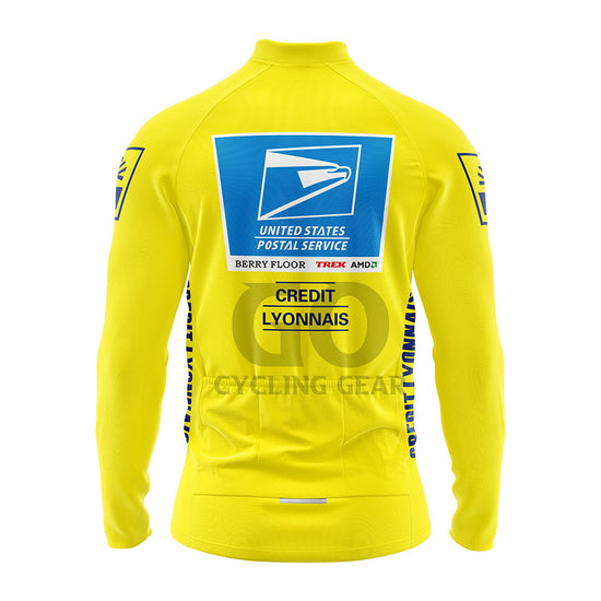 USPS_Tour_De_France_Yellow_Long_Sleeve_Cycling_Jersey_Back