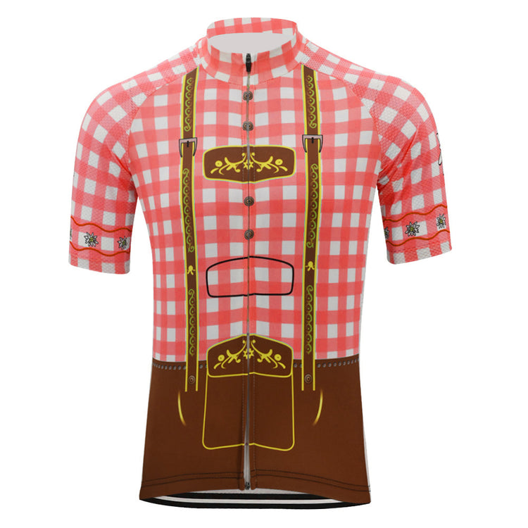 Cycling Jersey Plaid Short Sleeve Bike Wear