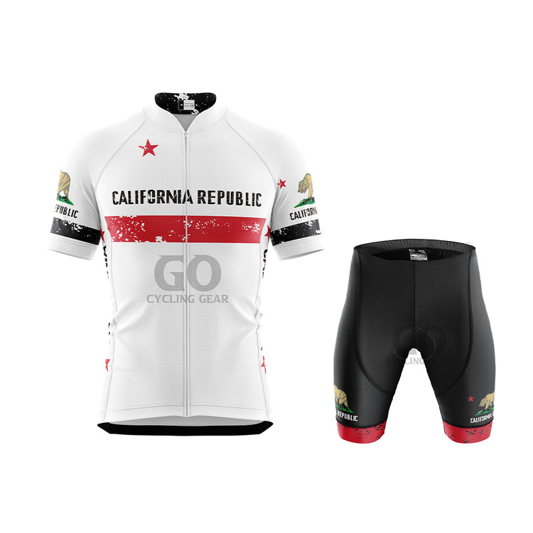 Men's California Republic Cycling Kit White&Black